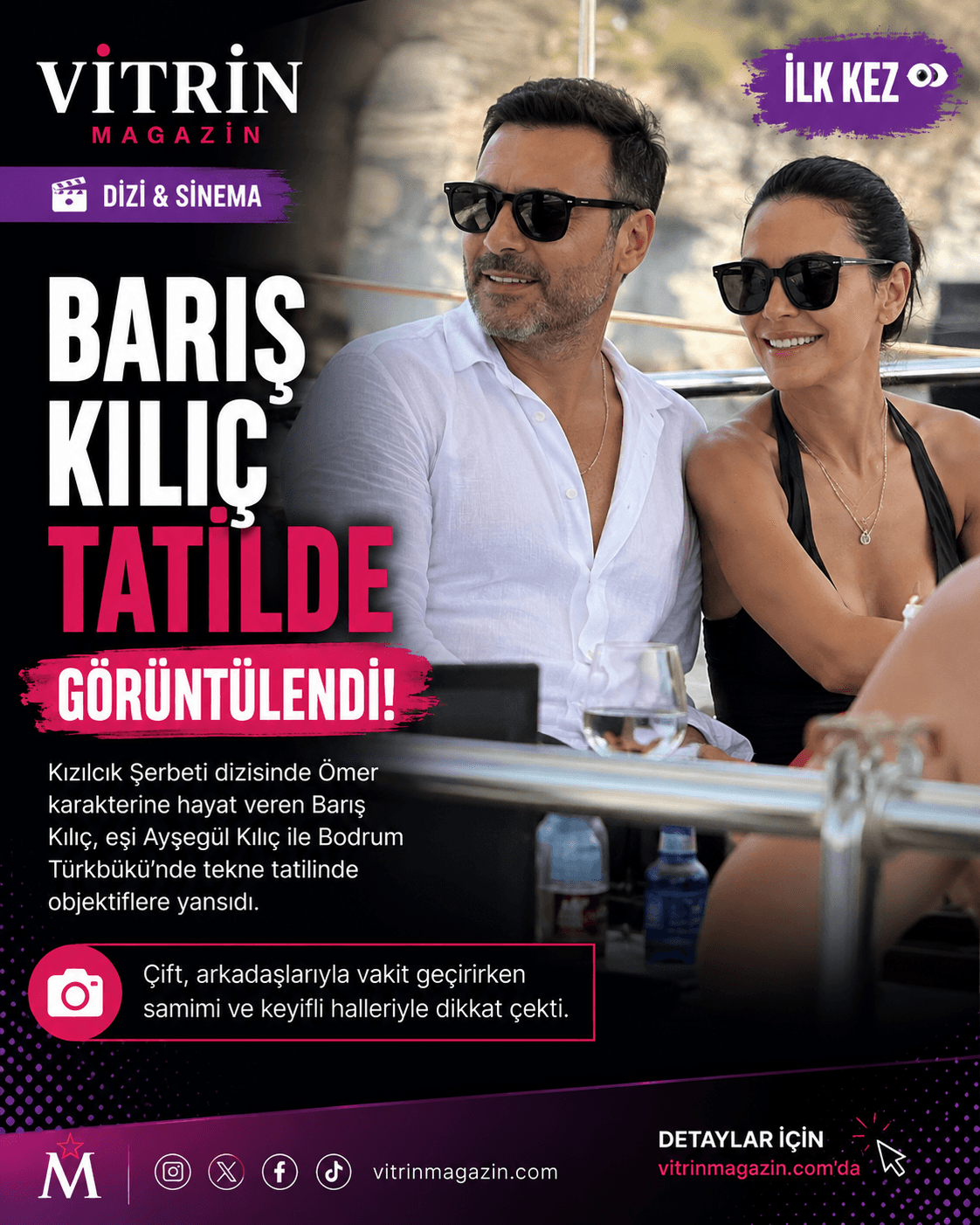 Barış Kılıç ve eşi teknede görüntülendi!